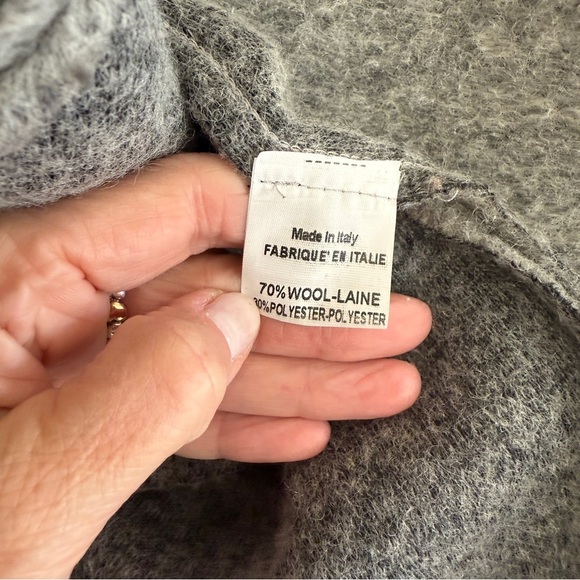 Bee & U Light Grey Italian Wool Button Mid Length Women's Jacket SZ Med - Picture 14 of 14